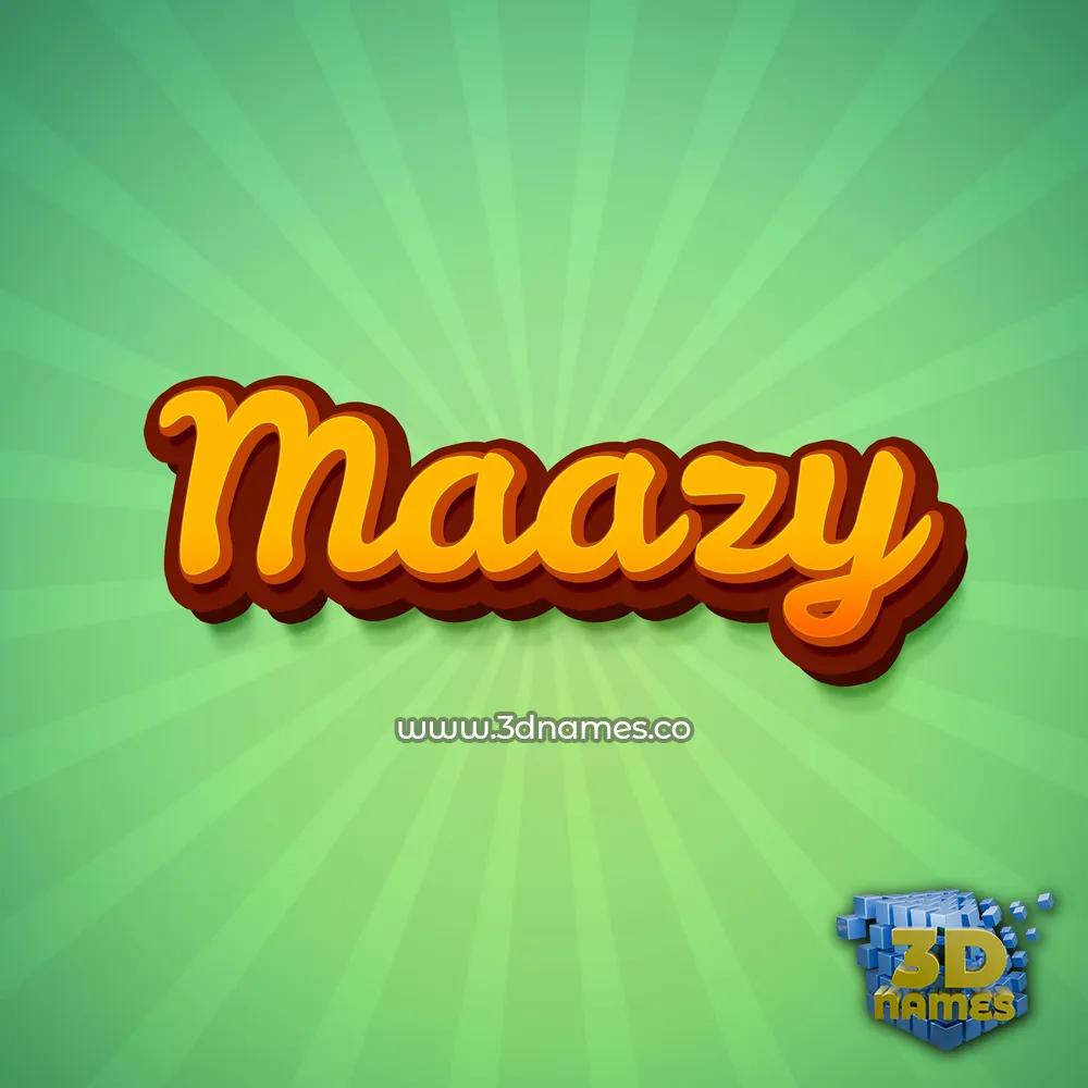 maazy in Green Rays style - 3D name wallpaper