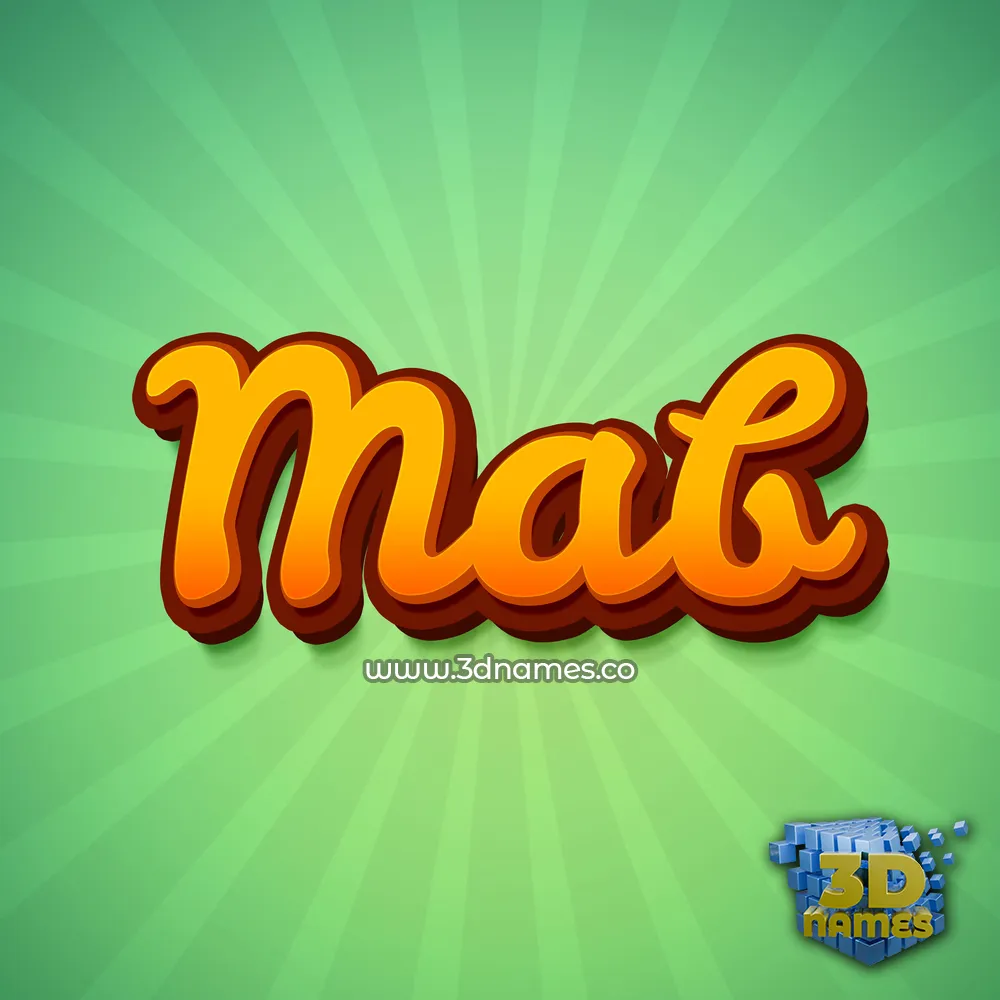 mab in Green Rays style - 3D name wallpaper