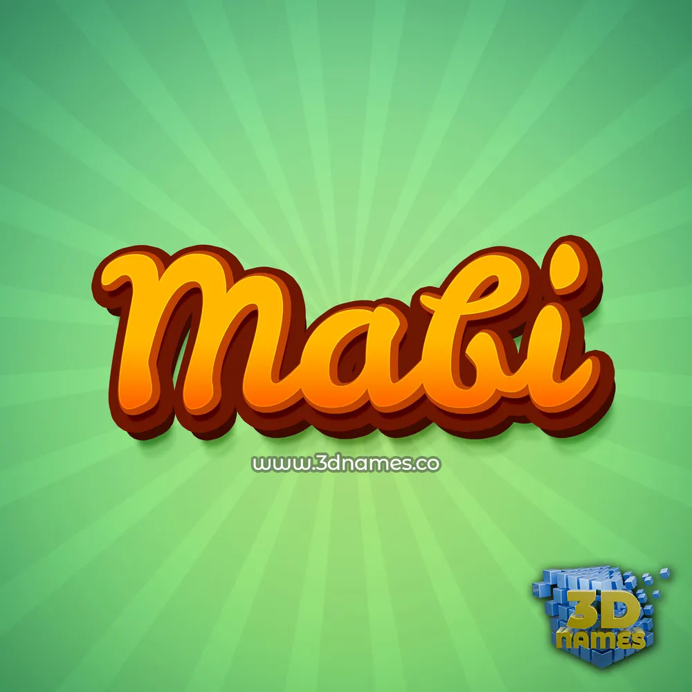 mabi in Green Rays style - 3D name wallpaper