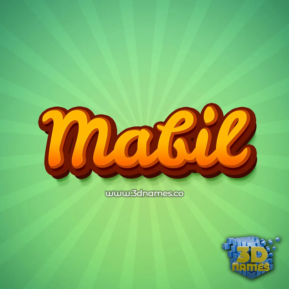 mabil in Green Rays style - 3D name wallpaper
