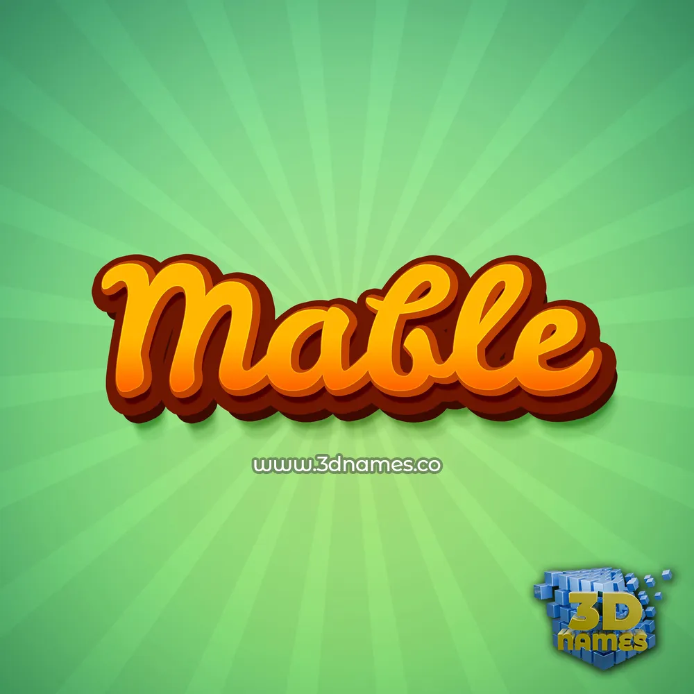 mable in Green Rays style - 3D name wallpaper