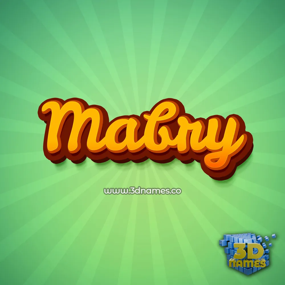 mabry in Green Rays style - 3D name wallpaper