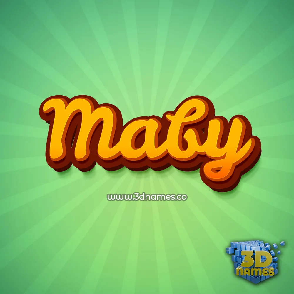 maby in Green Rays style - 3D name wallpaper
