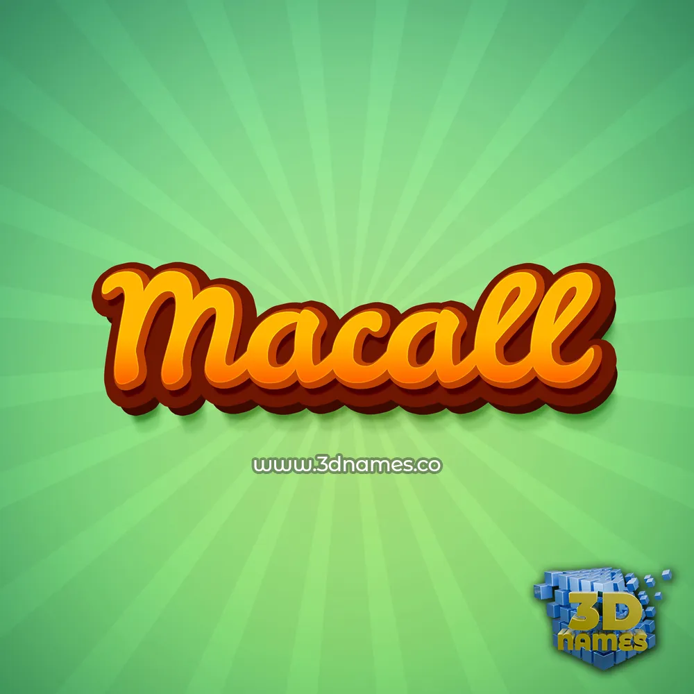macall in Green Rays style - 3D name wallpaper