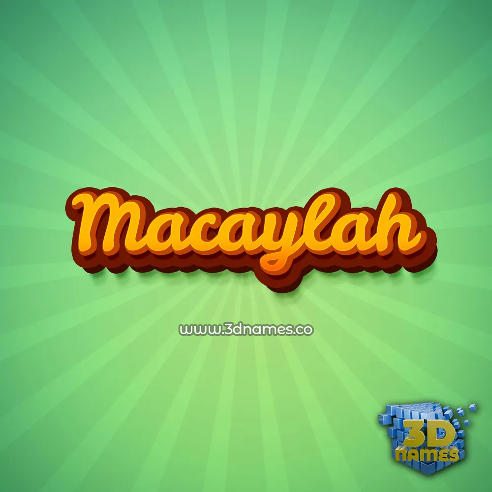 macaylah in Green Rays style - 3D name wallpaper