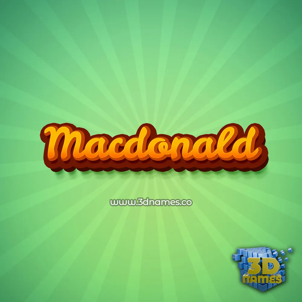 macdonald in Green Rays style - 3D name wallpaper