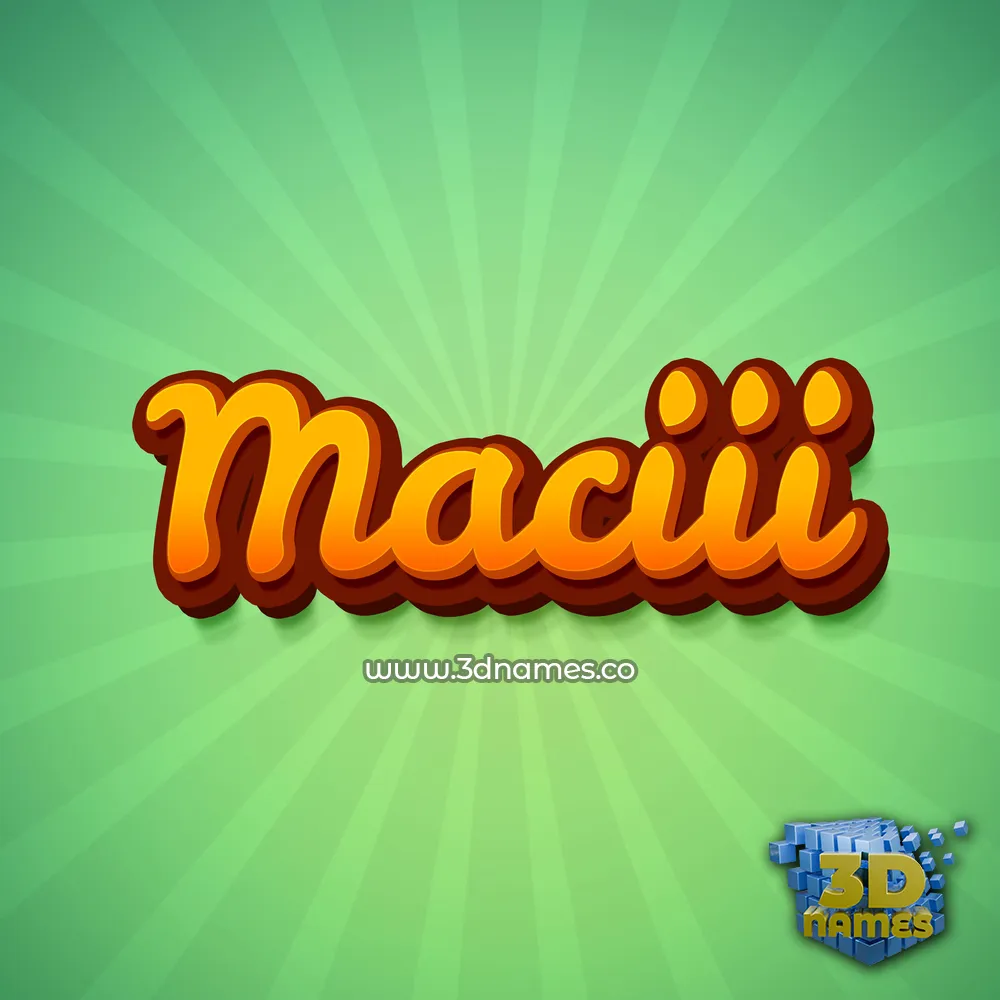 maciii in Green Rays style - 3D name wallpaper