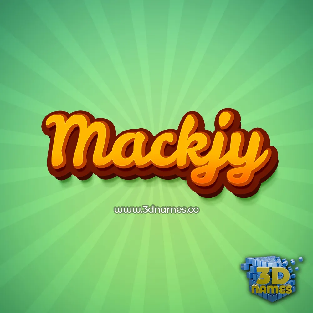 mackjy in Green Rays style - 3D name wallpaper