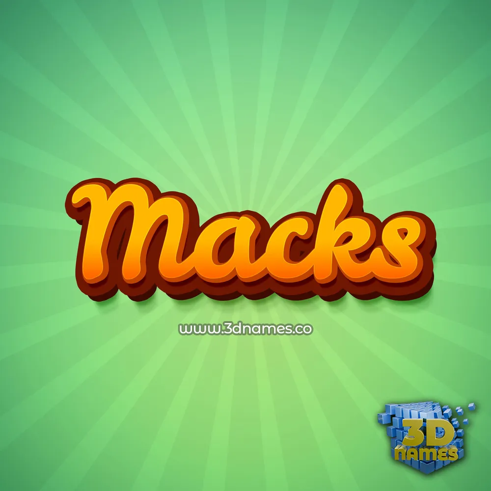 macks in Green Rays style - 3D name wallpaper