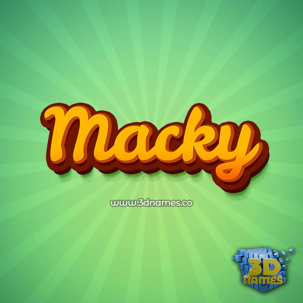 macky in Green Rays style - 3D name wallpaper