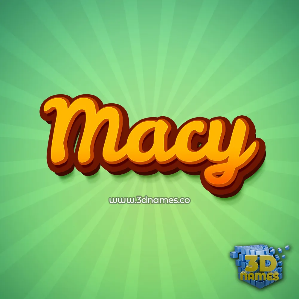 macy in Green Rays style - 3D name wallpaper