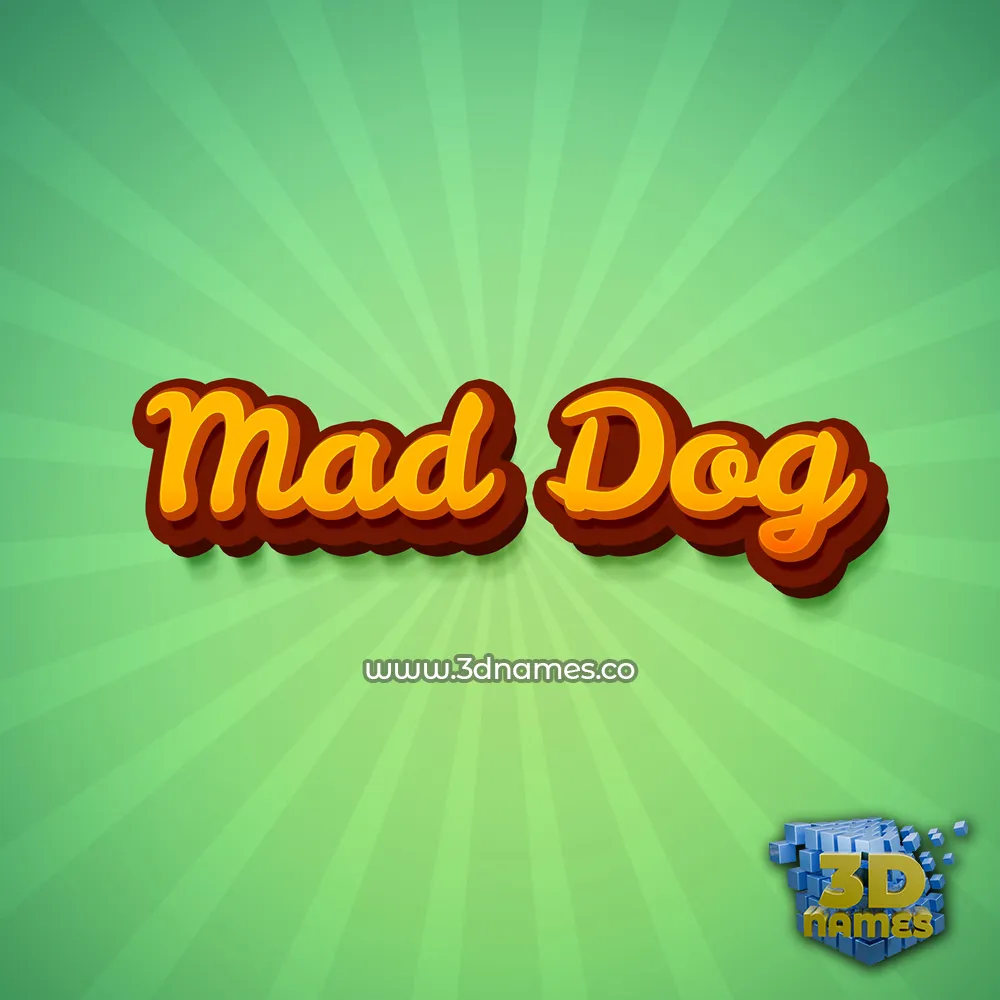 mad dog in Green Rays style - 3D name wallpaper