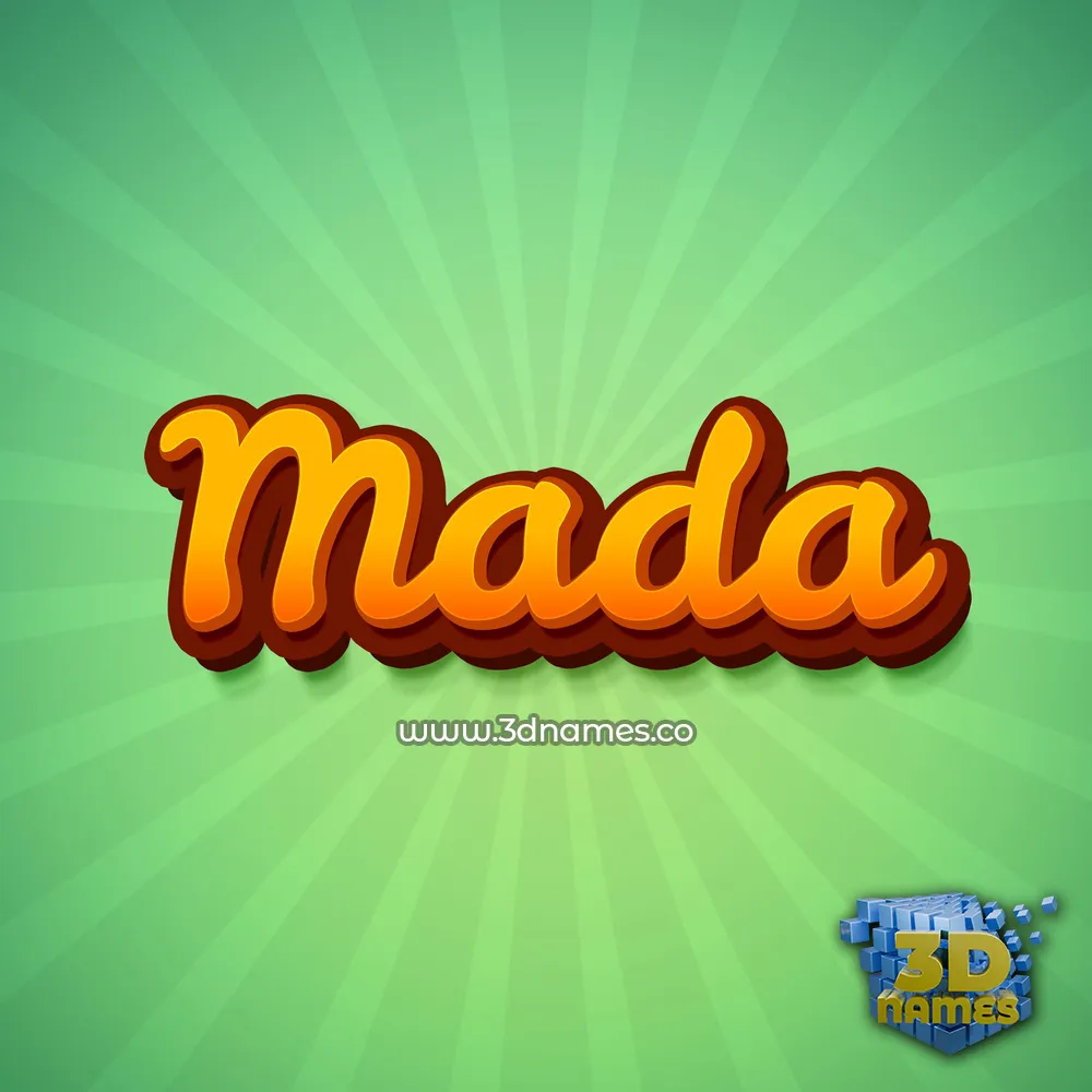 mada in Green Rays style - 3D name wallpaper