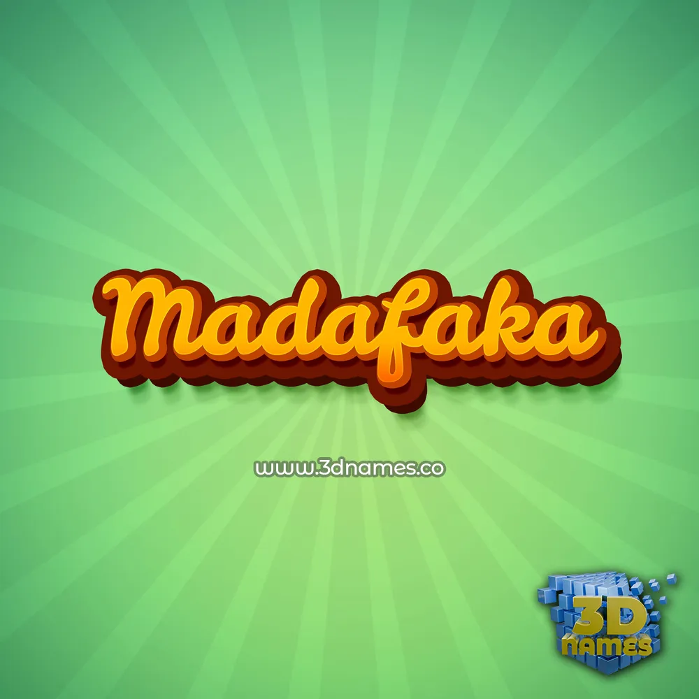 madafaka in Green Rays style - 3D name wallpaper