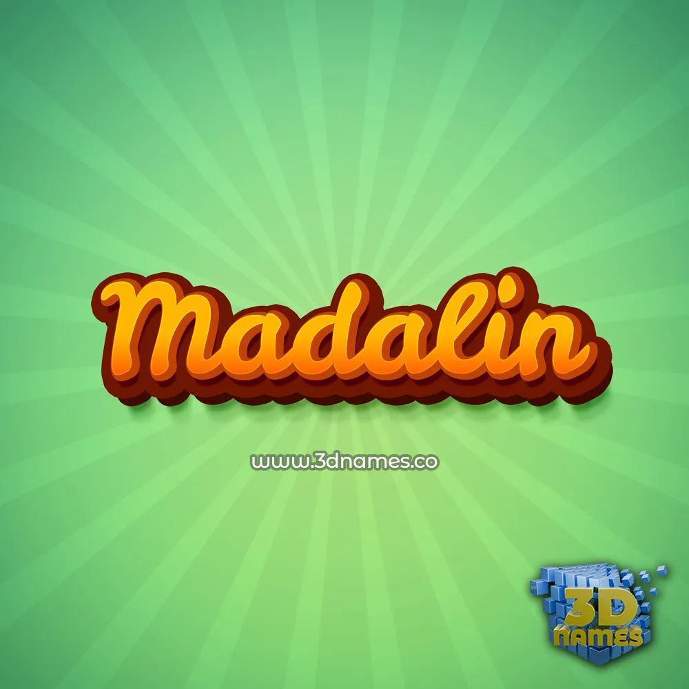 madalin in Green Rays style - 3D name wallpaper