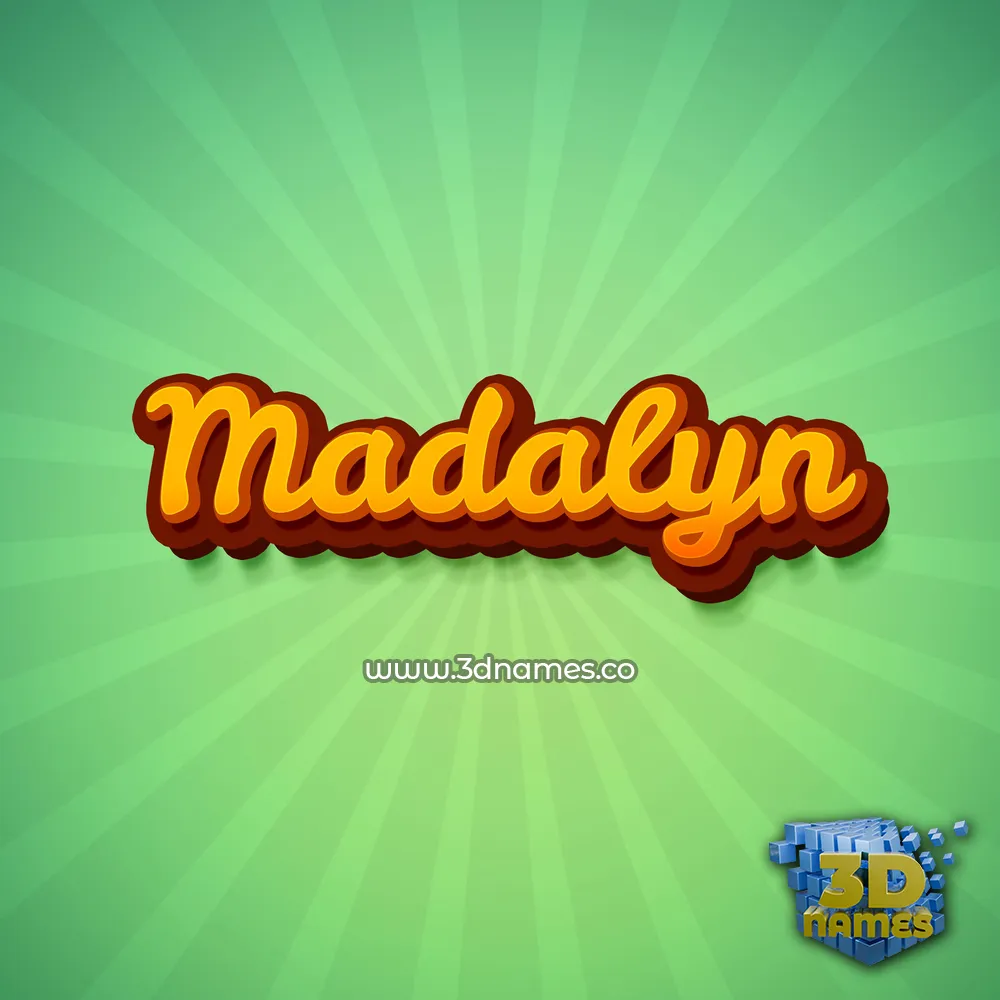 madalyn in Green Rays style - 3D name wallpaper