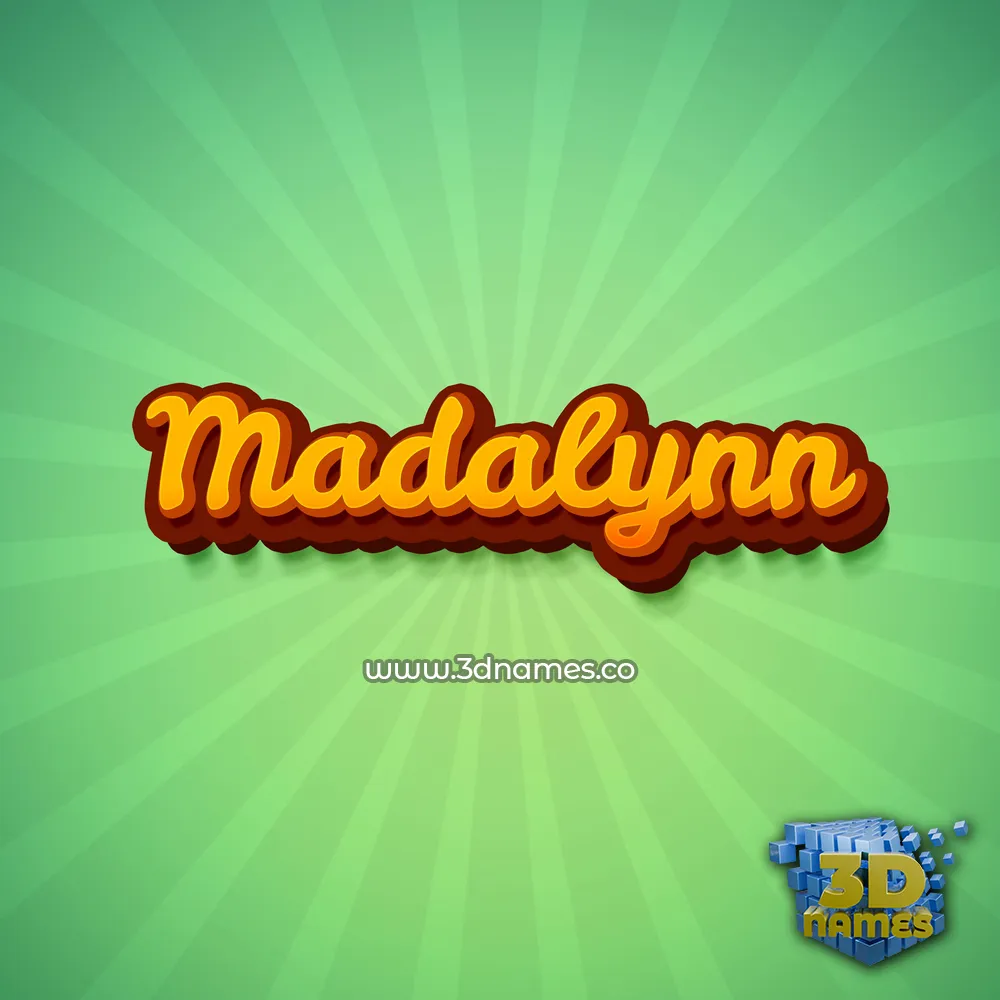 madalynn in Green Rays style - 3D name wallpaper