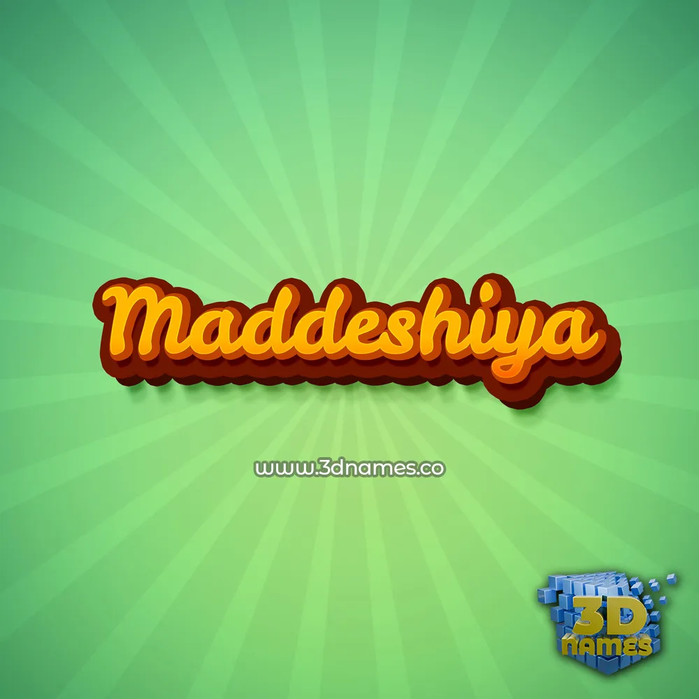 maddeshiya in Green Rays style - 3D name wallpaper