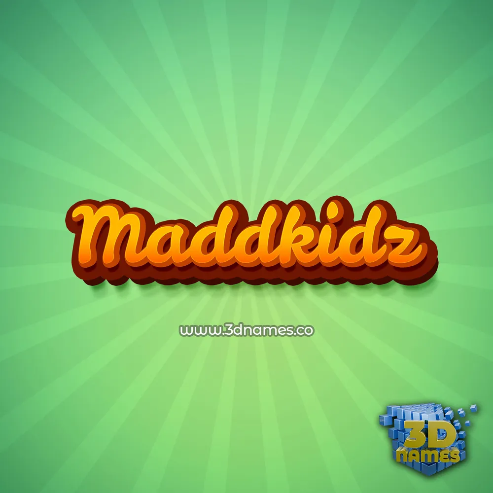 maddkidz in Green Rays style - 3D name wallpaper