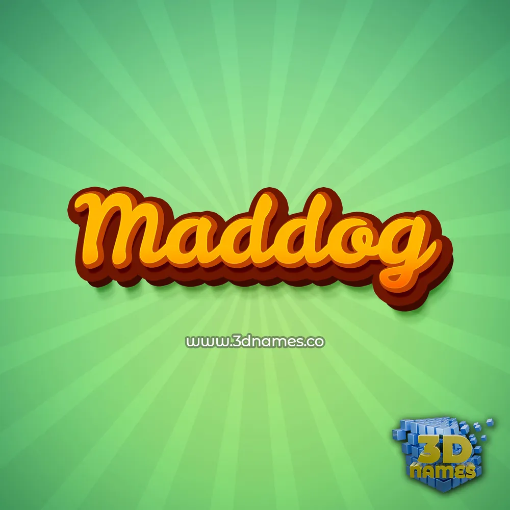 maddog in Green Rays style - 3D name wallpaper