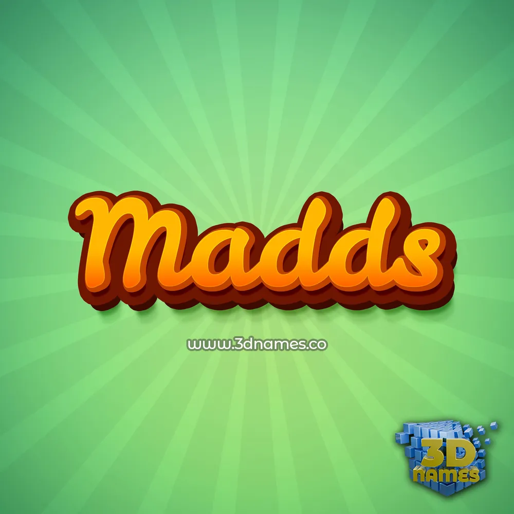 madds in Green Rays style - 3D name wallpaper