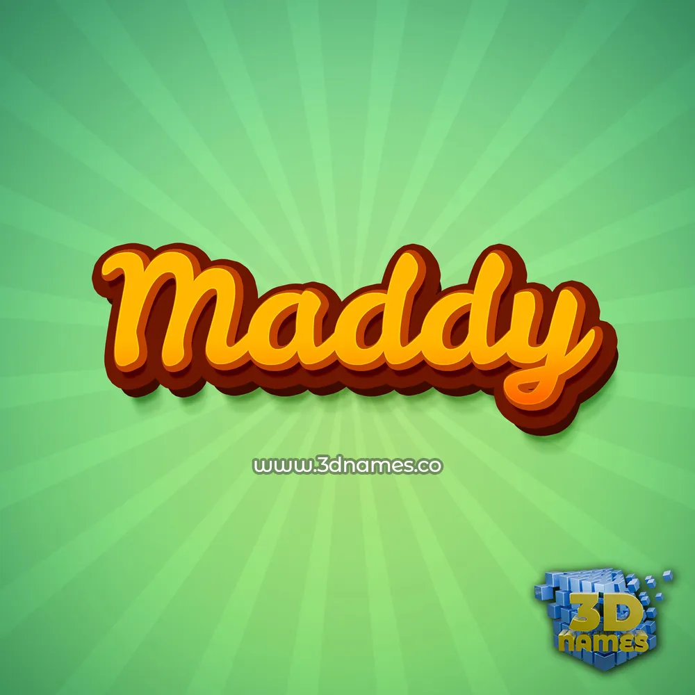 maddy in Green Rays style - 3D name wallpaper