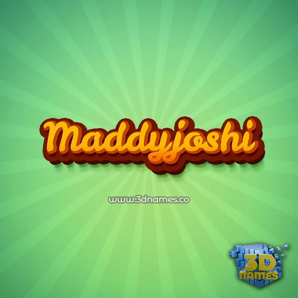 maddyjoshi in Green Rays style - 3D name wallpaper