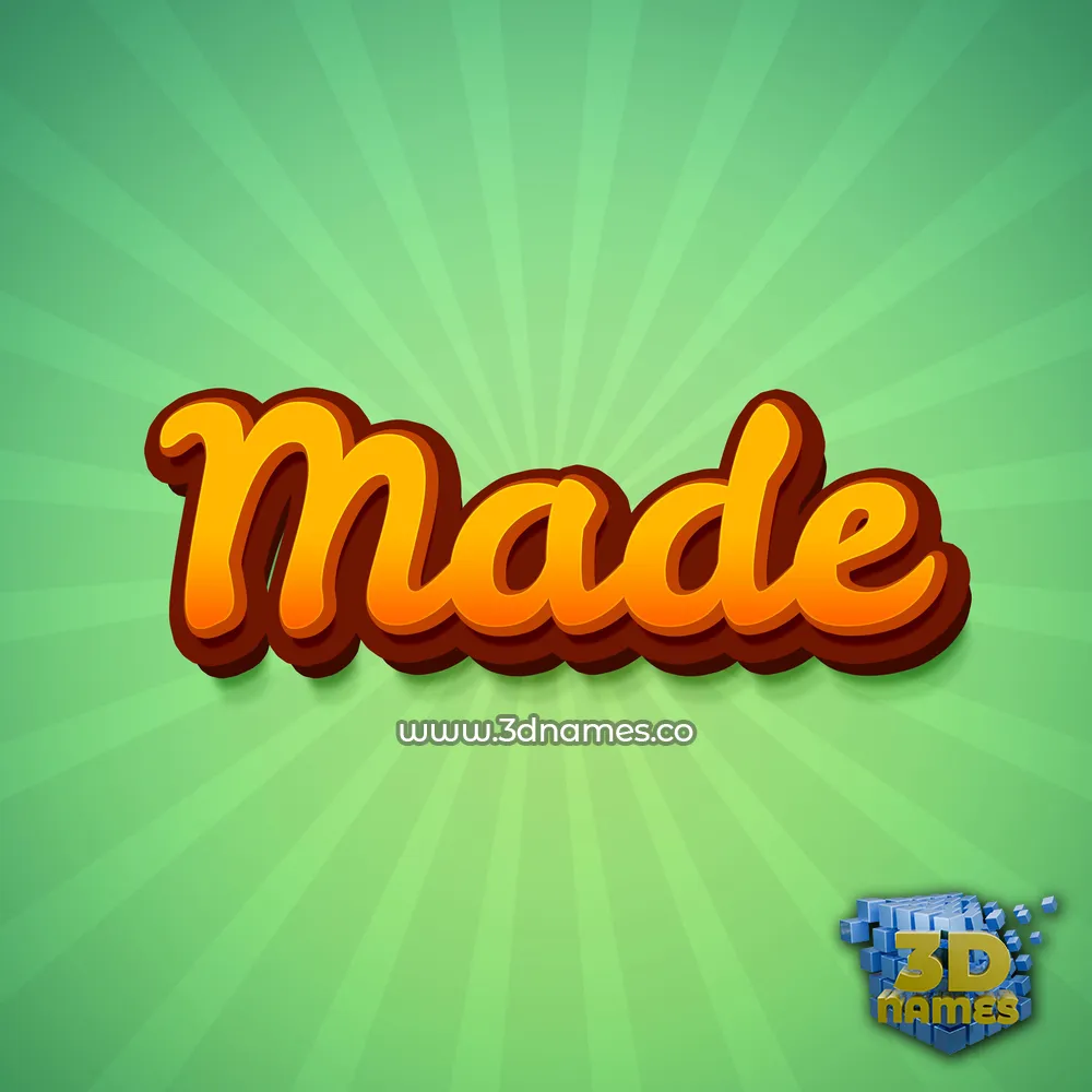 made in Green Rays style - 3D name wallpaper