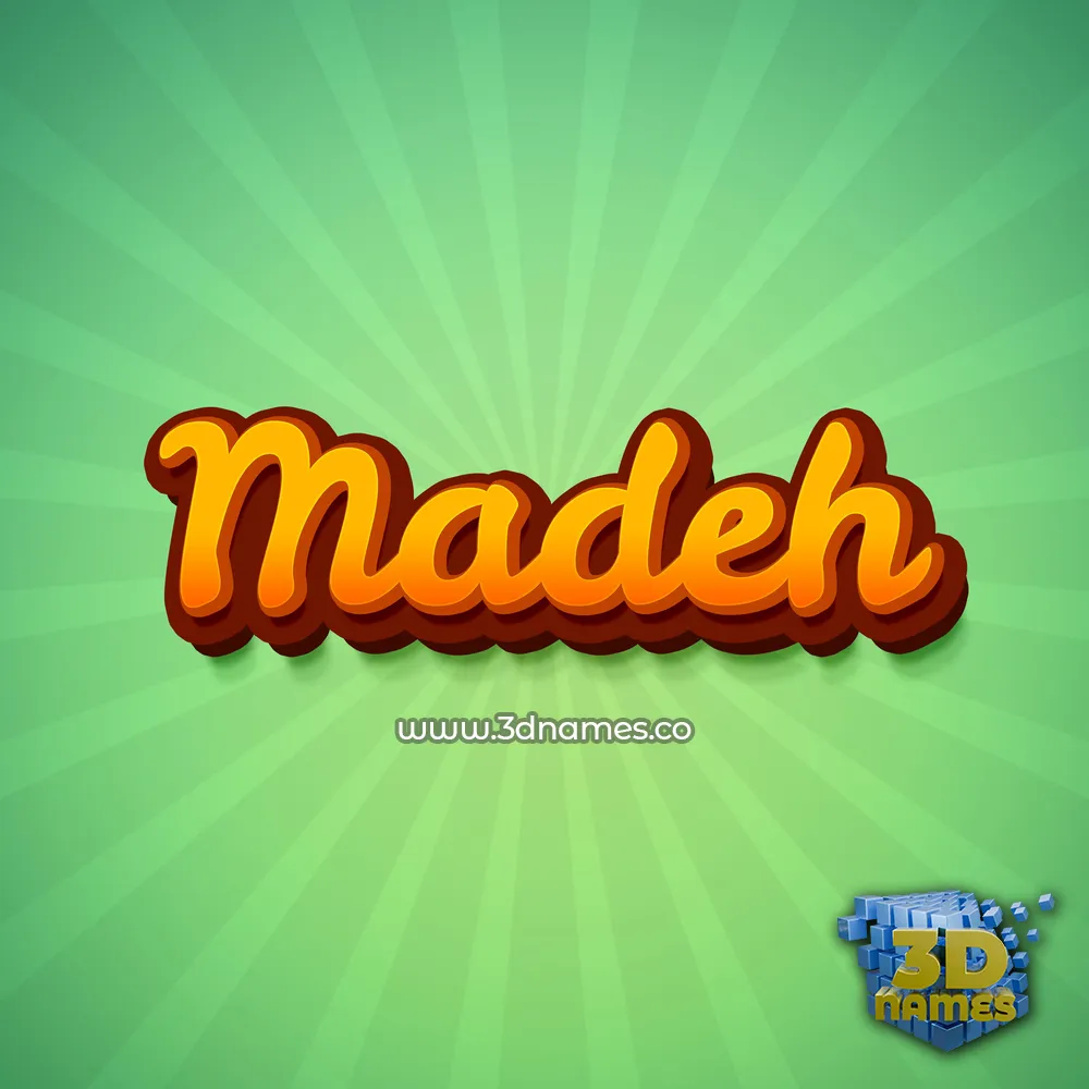 madeh in Green Rays style - 3D name wallpaper