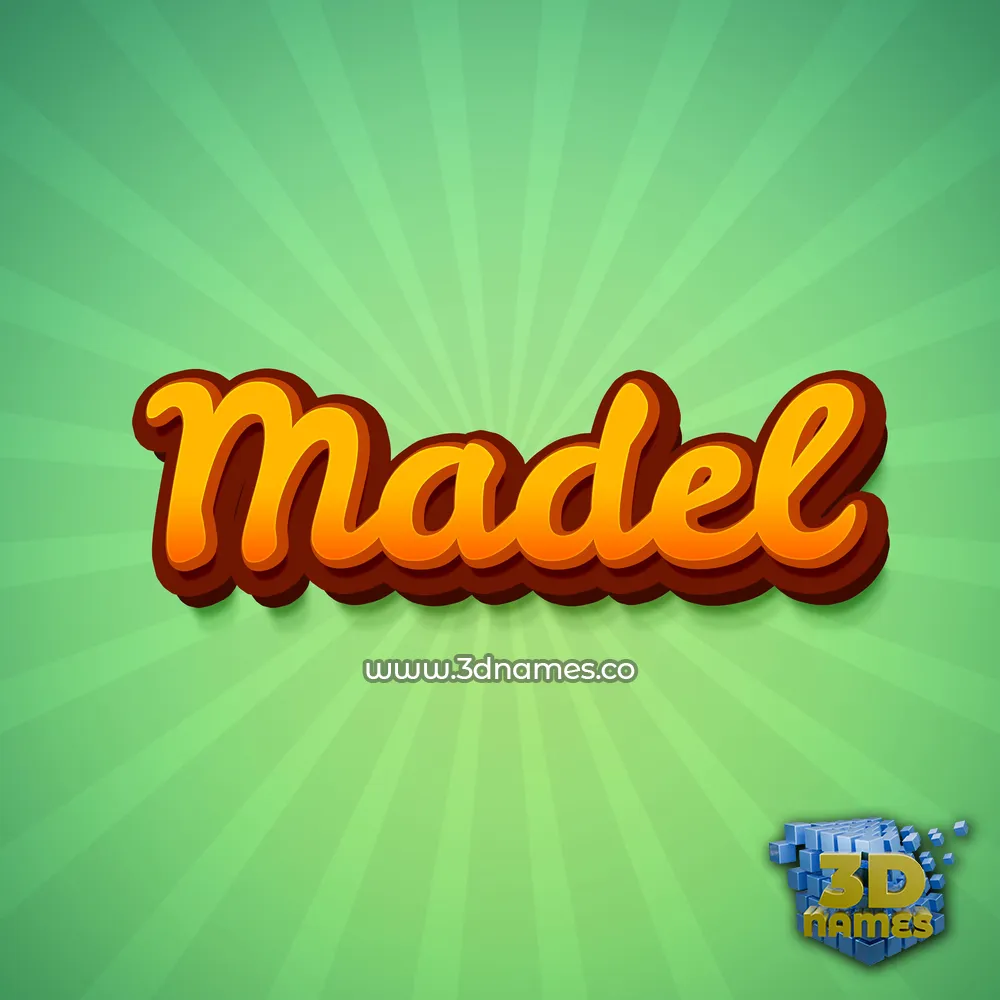 madel in Green Rays style - 3D name wallpaper