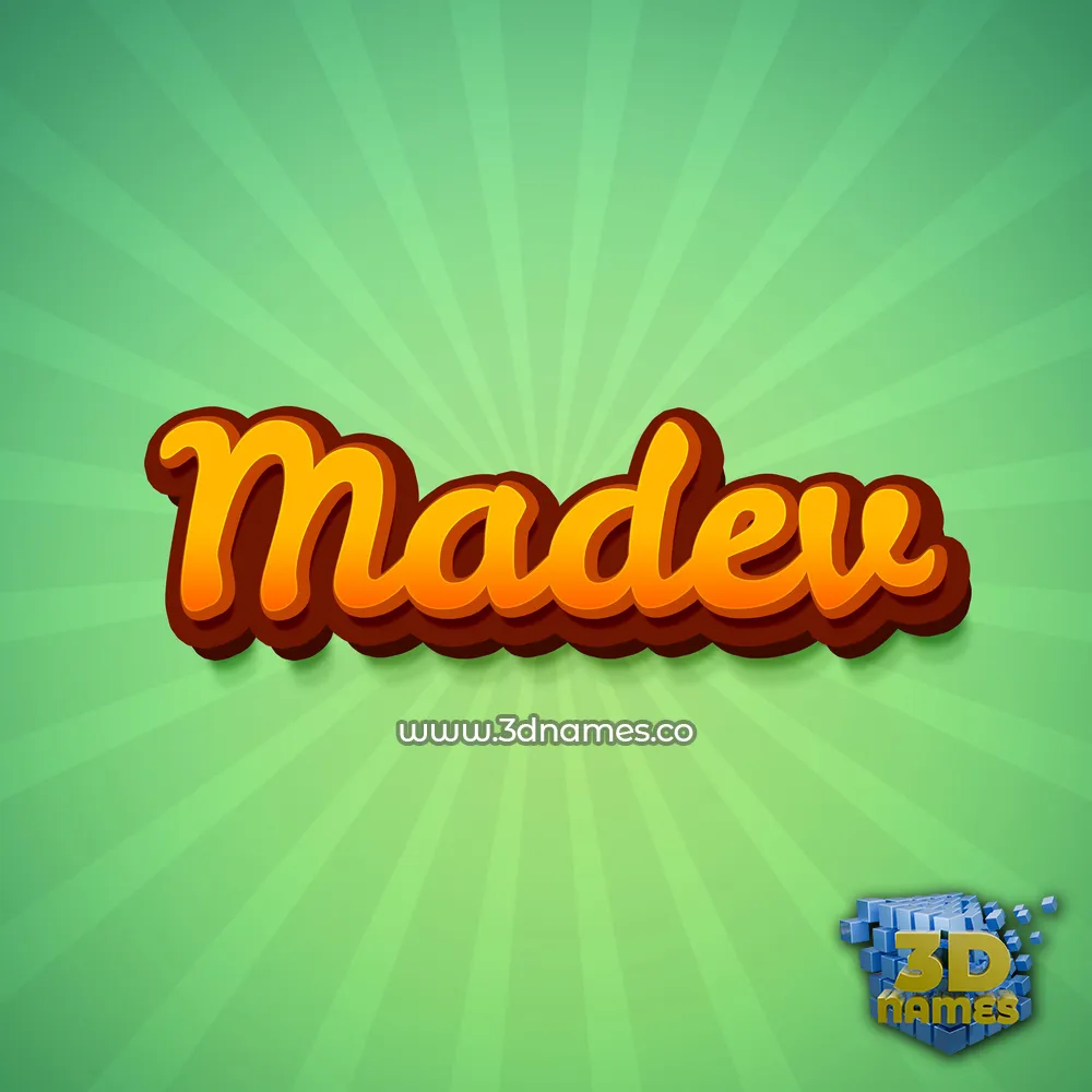 madev in Green Rays style - 3D name wallpaper