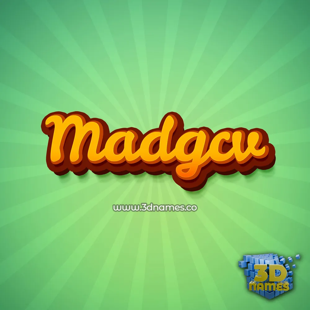 madgcv in Green Rays style - 3D name wallpaper