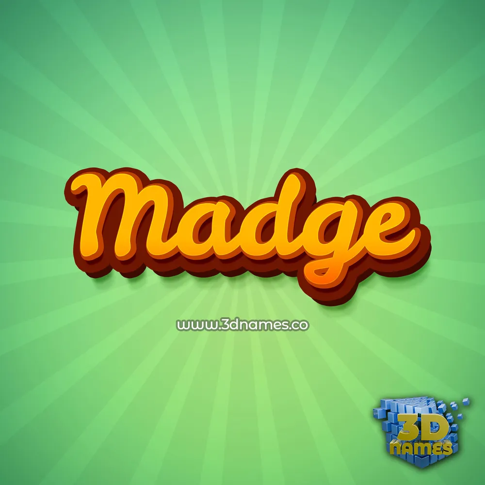 madge in Green Rays style - 3D name wallpaper