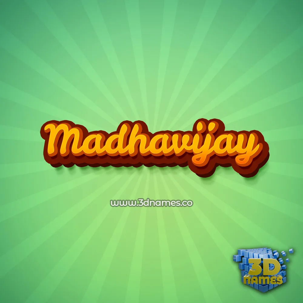 madhavijay in Green Rays style - 3D name wallpaper