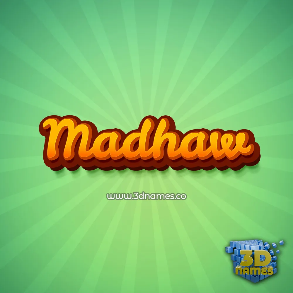 madhaw in Green Rays style - 3D name wallpaper
