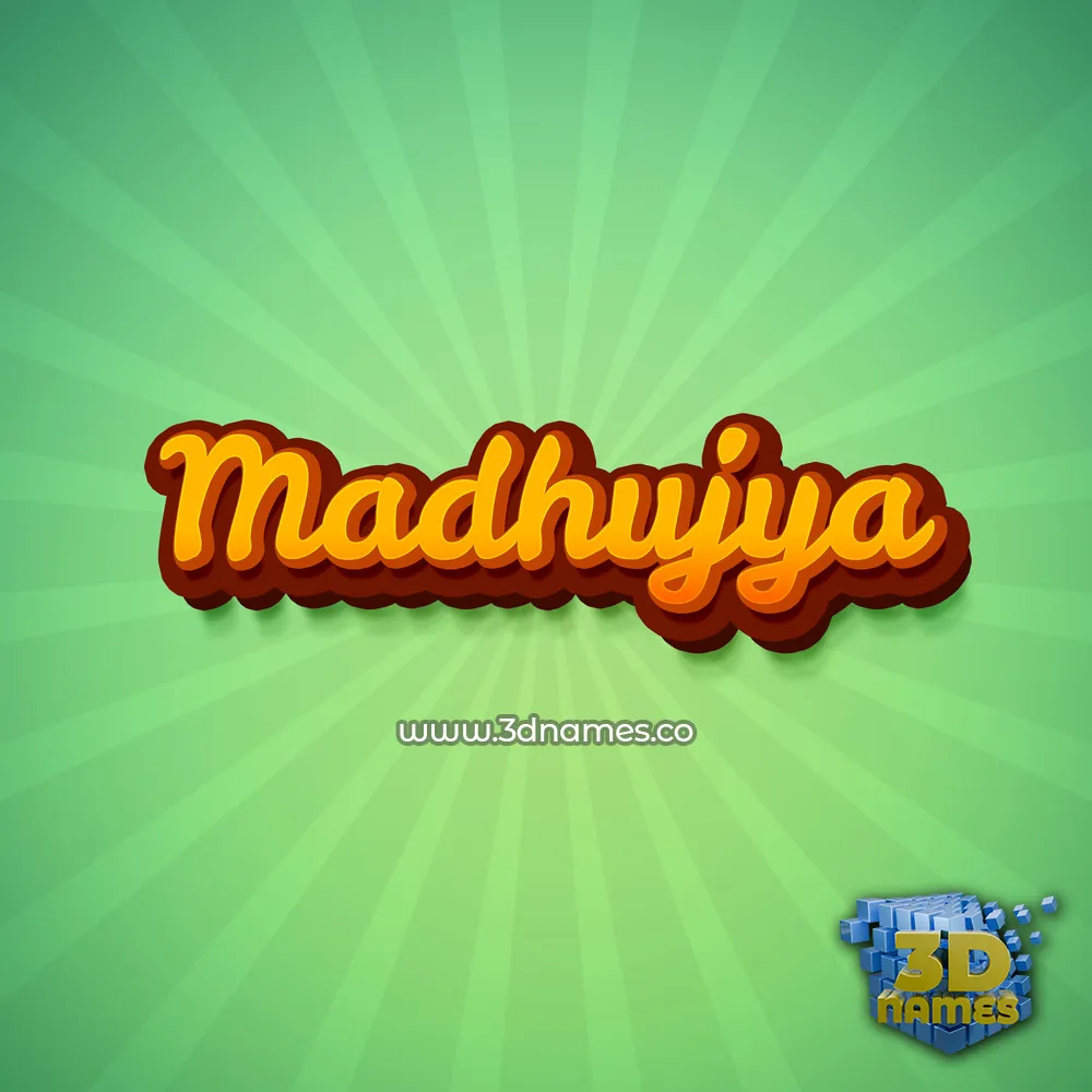 madhujya in Green Rays style - 3D name wallpaper