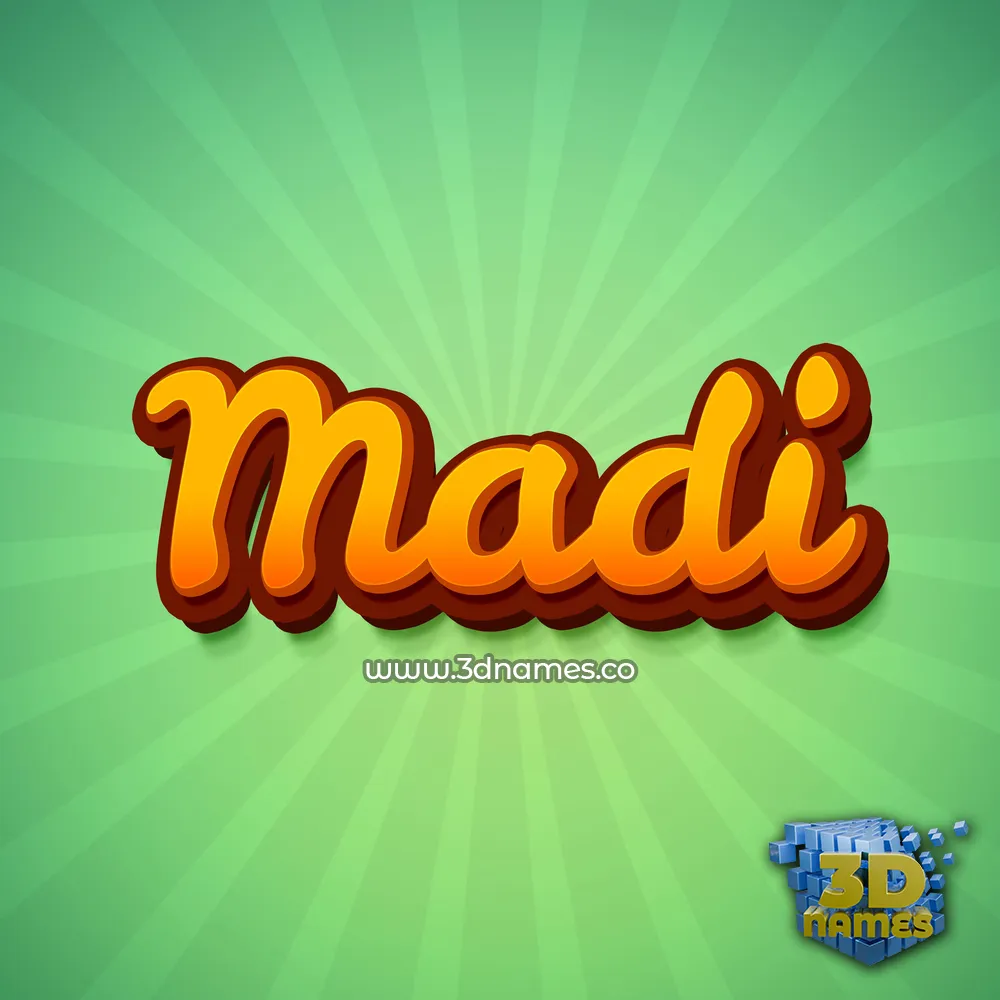 madi in Green Rays style - 3D name wallpaper