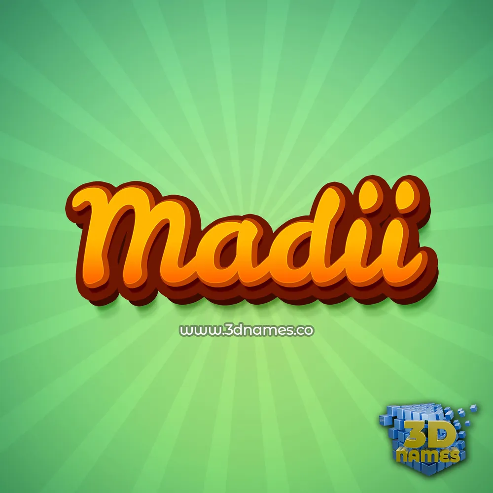 madii in Green Rays style - 3D name wallpaper
