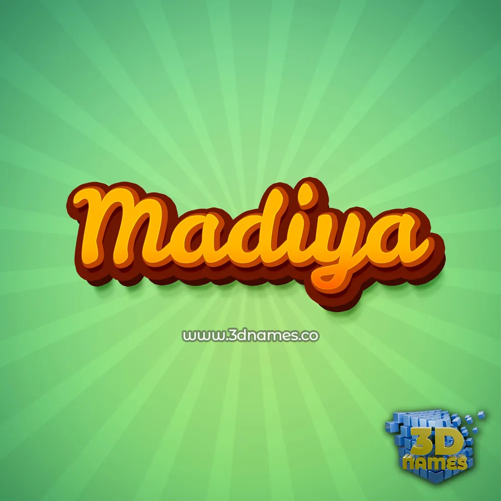 madiya in Green Rays style - 3D name wallpaper