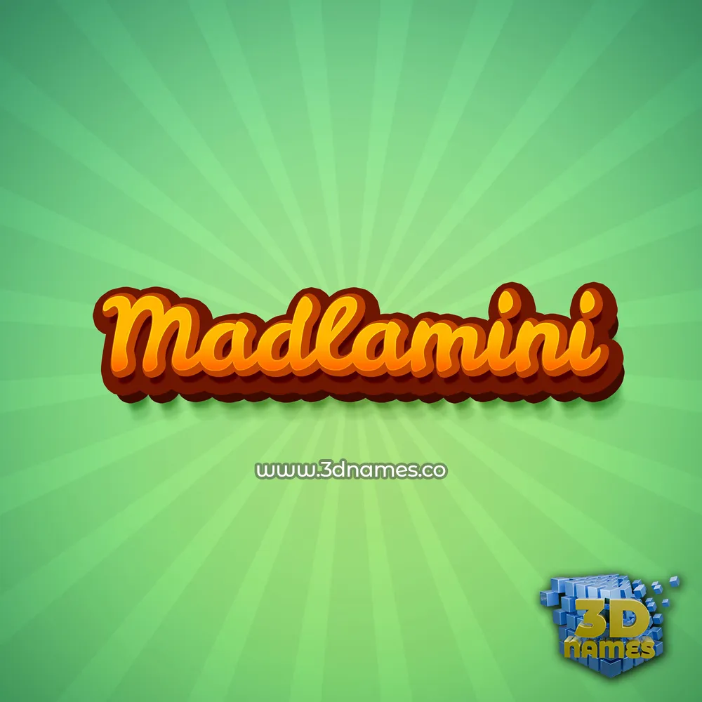 madlamini in Green Rays style - 3D name wallpaper