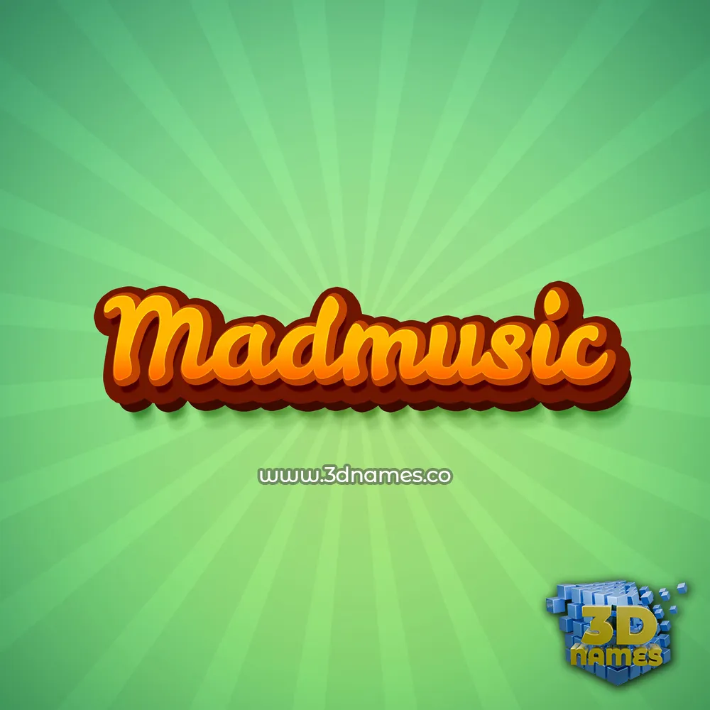 madmusic in Green Rays style - 3D name wallpaper