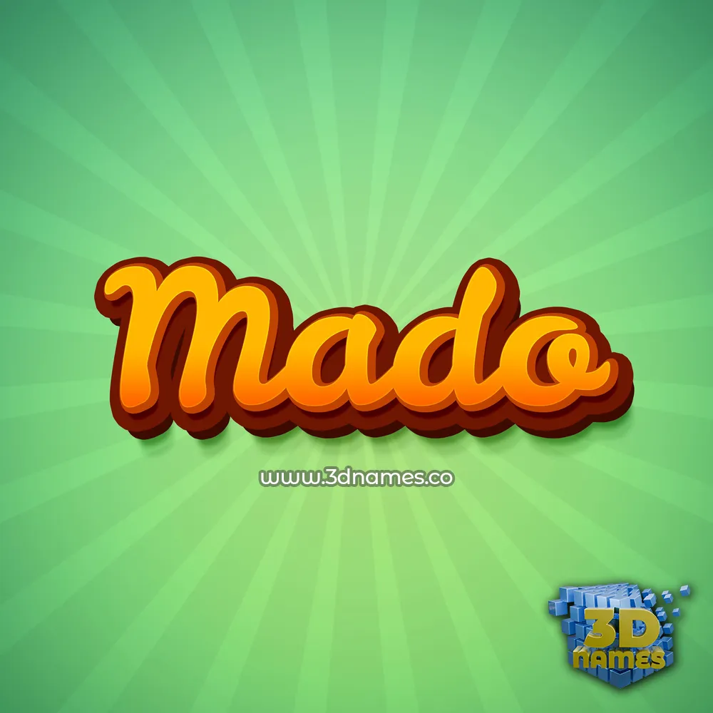 mado in Green Rays style - 3D name wallpaper