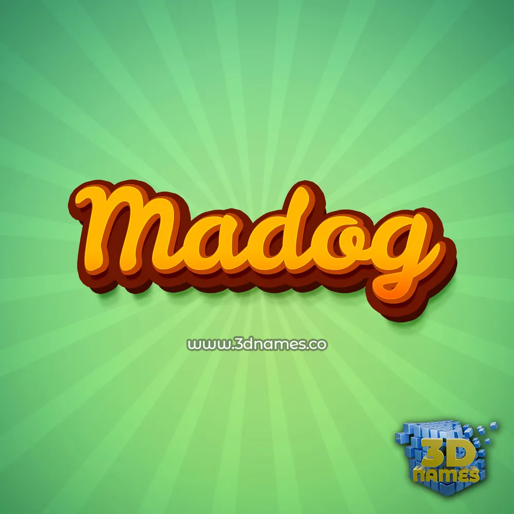 madog in Green Rays style - 3D name wallpaper