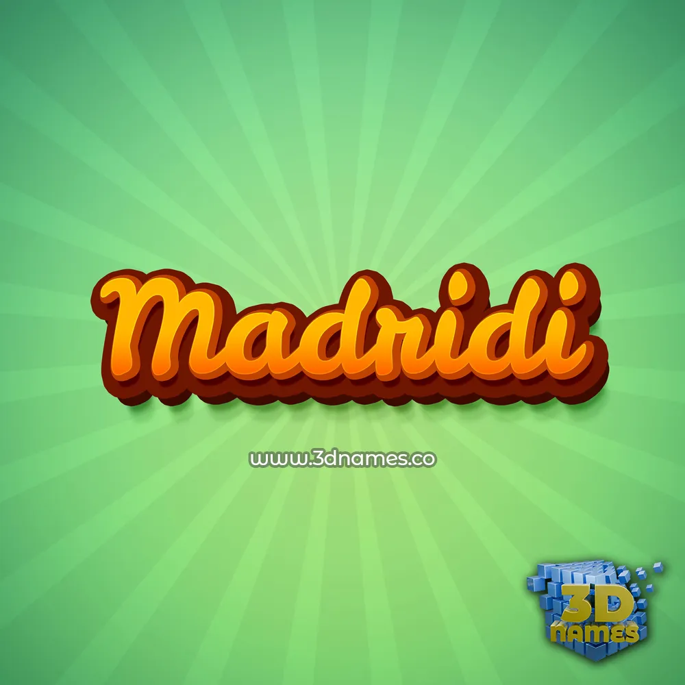 madridi in Green Rays style - 3D name wallpaper