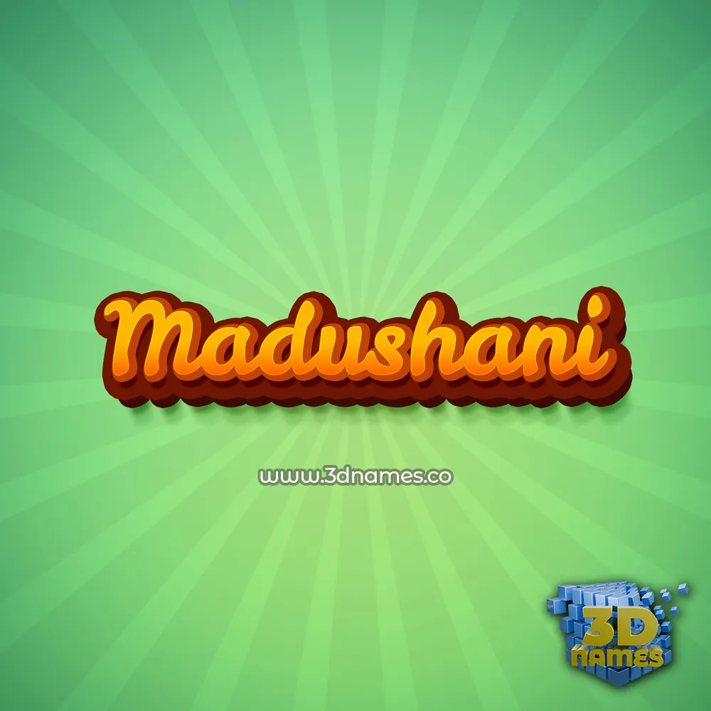 madushani in Green Rays style - 3D name wallpaper