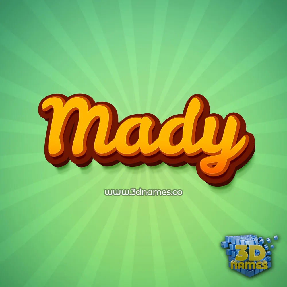 mady in Green Rays style - 3D name wallpaper