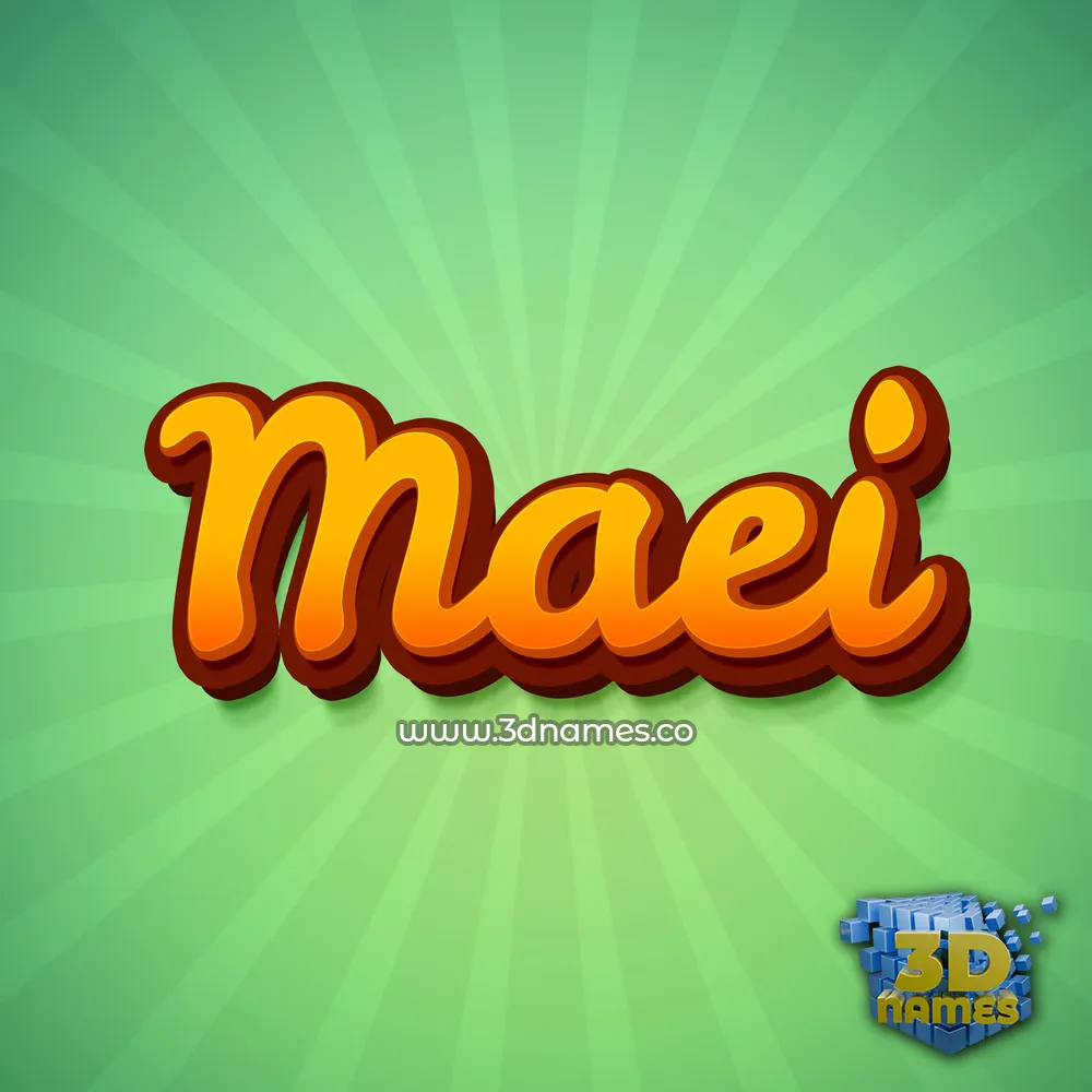 maei in Green Rays style - 3D name wallpaper