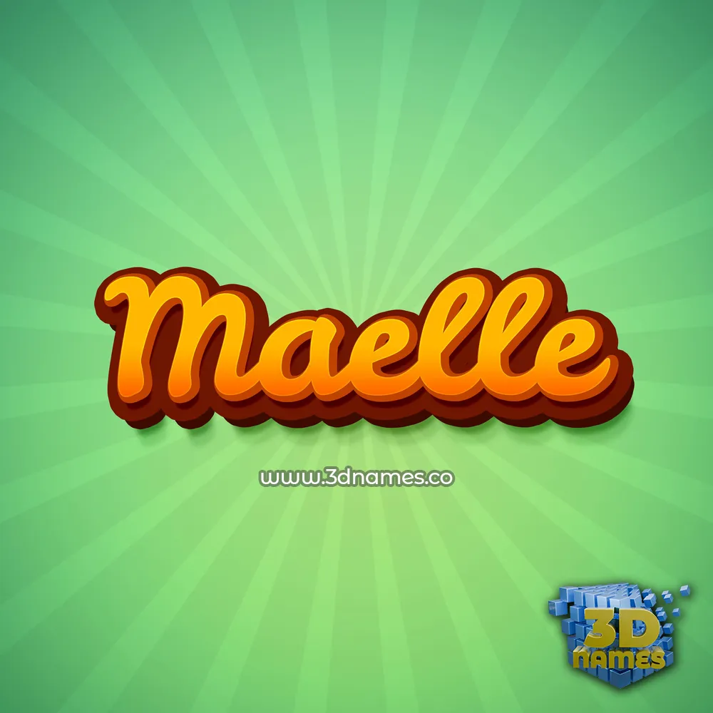 maelle in Green Rays style - 3D name wallpaper