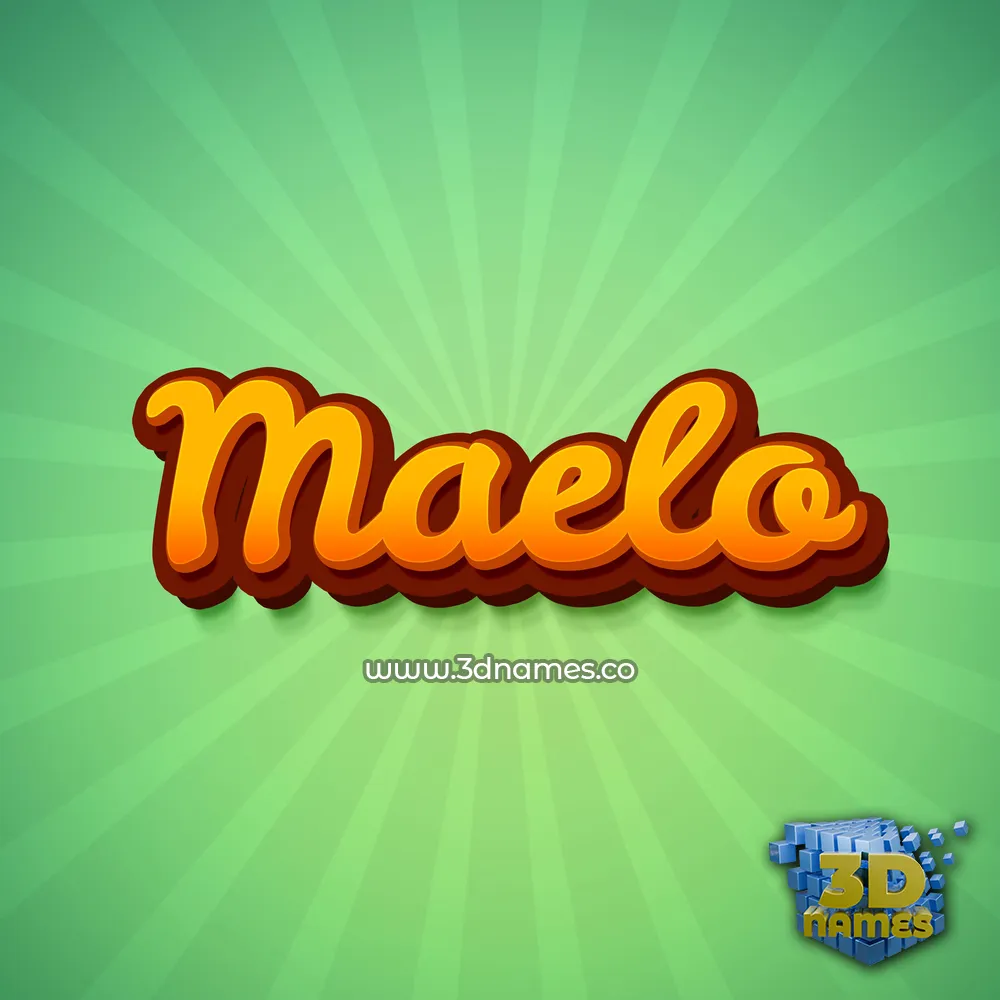 maelo in Green Rays style - 3D name wallpaper