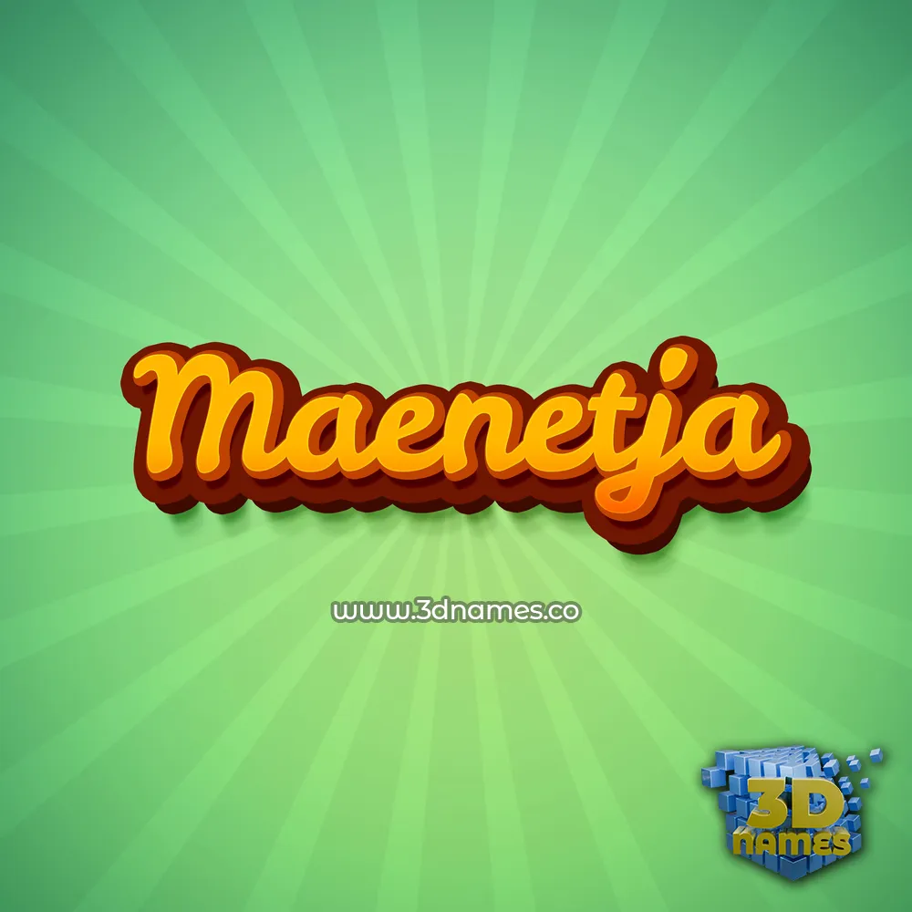 maenetja in Green Rays style - 3D name wallpaper